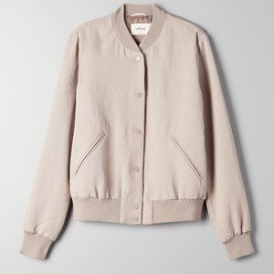 Aritzia Wilfred Poussin Bomber, Vintage-look jacket in pale grey